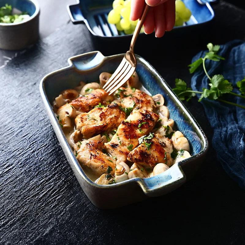 Керамический бинауральный поднос для выпечки жаростойкое сырное блюдо барбекю