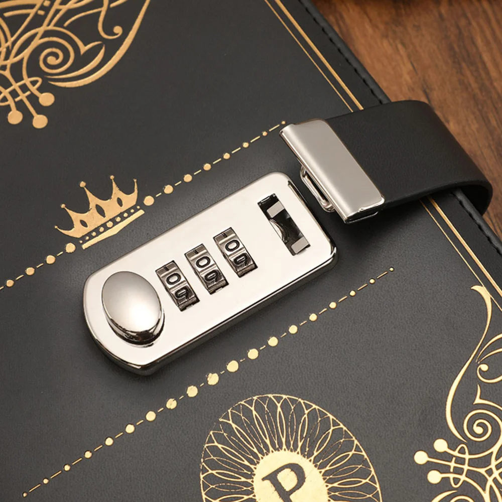 

1PC Vintage Style PU Cover Diary Notebook Journal Notepad with Code Lock (Blue)