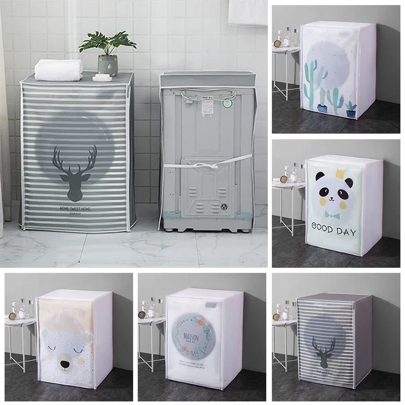 

1PC Drum Washing Machine Cover Dust Cover Clean Waterproof PEVA Dust Cover Front Loading Washing Machine Cover Household Goods