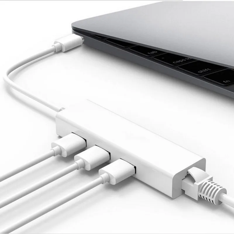 USB-C/Type-C к RJ45 Ethernet LAN интернет-кабели адаптер и 3USB Рабочий бизнес Зарядка для