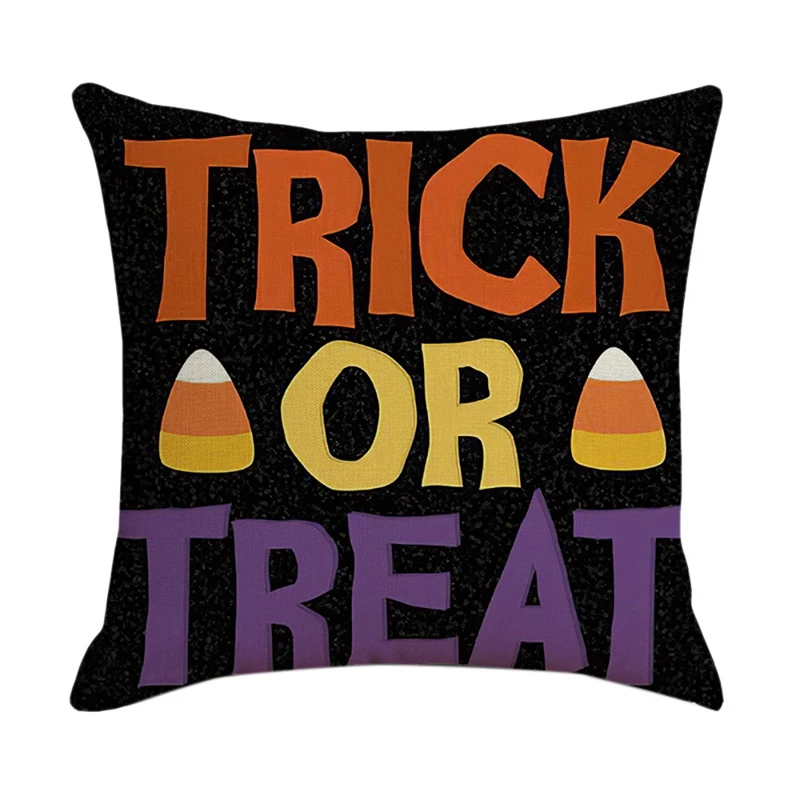 

Halloween Square Pillowcase Home Decor Linen Pillow Cases Cushion Covers for Sofa Car Horror Pattern Gift 45X45cm