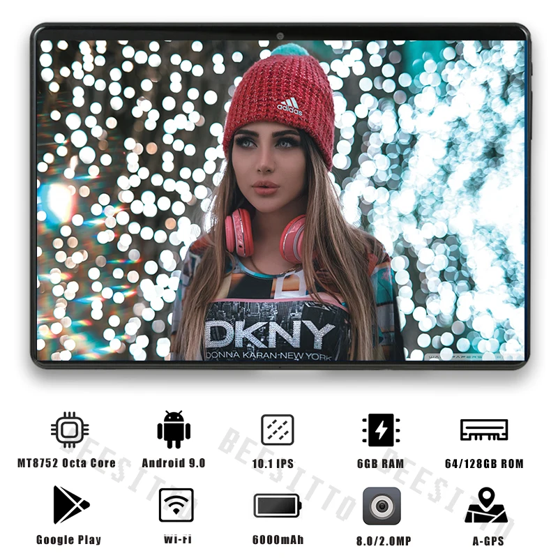 10 дюймов, Android 9,0, планшетный ПК, 6 ГБ ОЗУ, 64 Гб ПЗУ, четыре ядра, две sim-карты, 3G, 4G, Bluetooth, Wi-Fi, Google Play, ips, планшеты 10