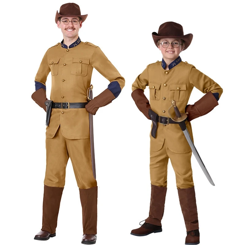 

Halloween Costume For Children Adult British officer Uniform Boys Cosplay Costume American Soldier Uniform Party Performance