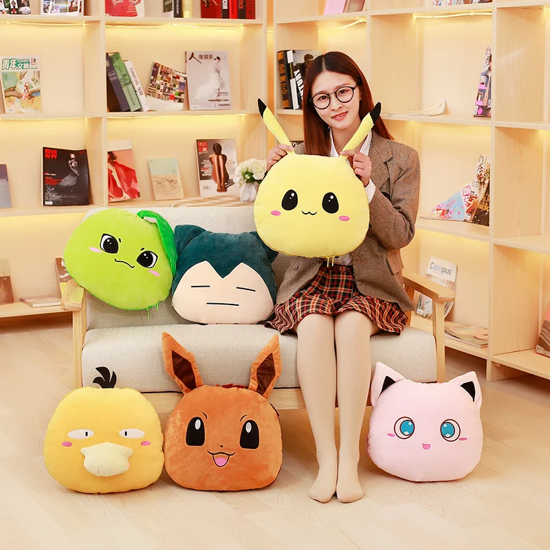 Плюшевая подушка-кукла Пикачу храплакс психоутка 2 в 1 Chikorita eevee джигглифф теплое