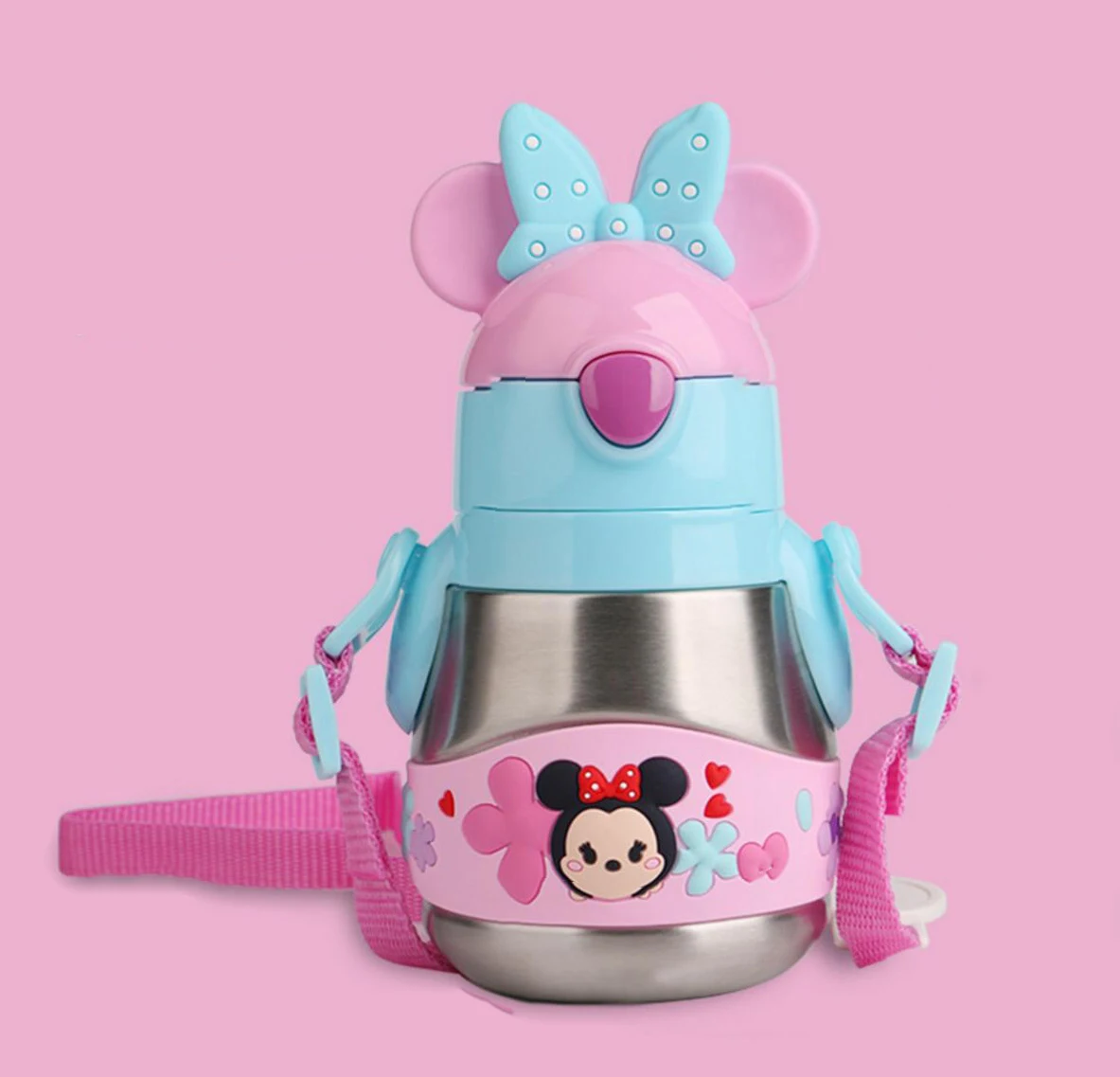 С ушами на верхней части мультфильм Микки Минни ментальная нержавеющая сталь Kawaii