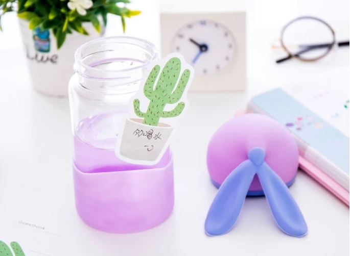 "Кактус" Упаковка из 4 симпатичных наклеек для заметок Kawaii клейкие накладки Freenote Pocket Memo