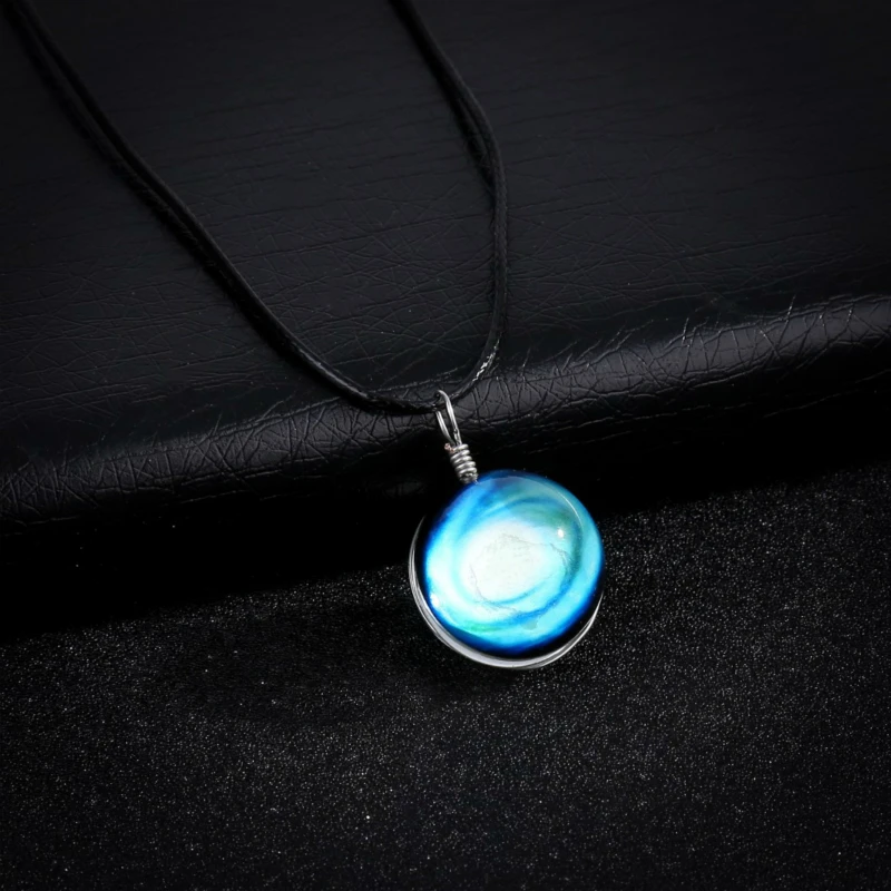 Luminous Galaxy Handmade Glass Ball Time Gem Pendant Necklace Glow]ing universe fantasy starry sky Jewelry Lovers Gift | Украшения и