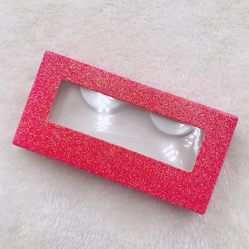 Пустая коробка для ресниц индивидуальная фирменная розовая блестящая пленка