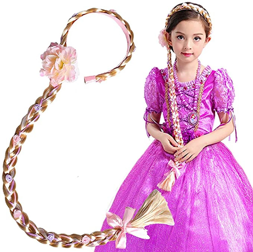 Girl's Princess Wig Braided,Kid's Rapunzel Hair Dress up Hairpiece
