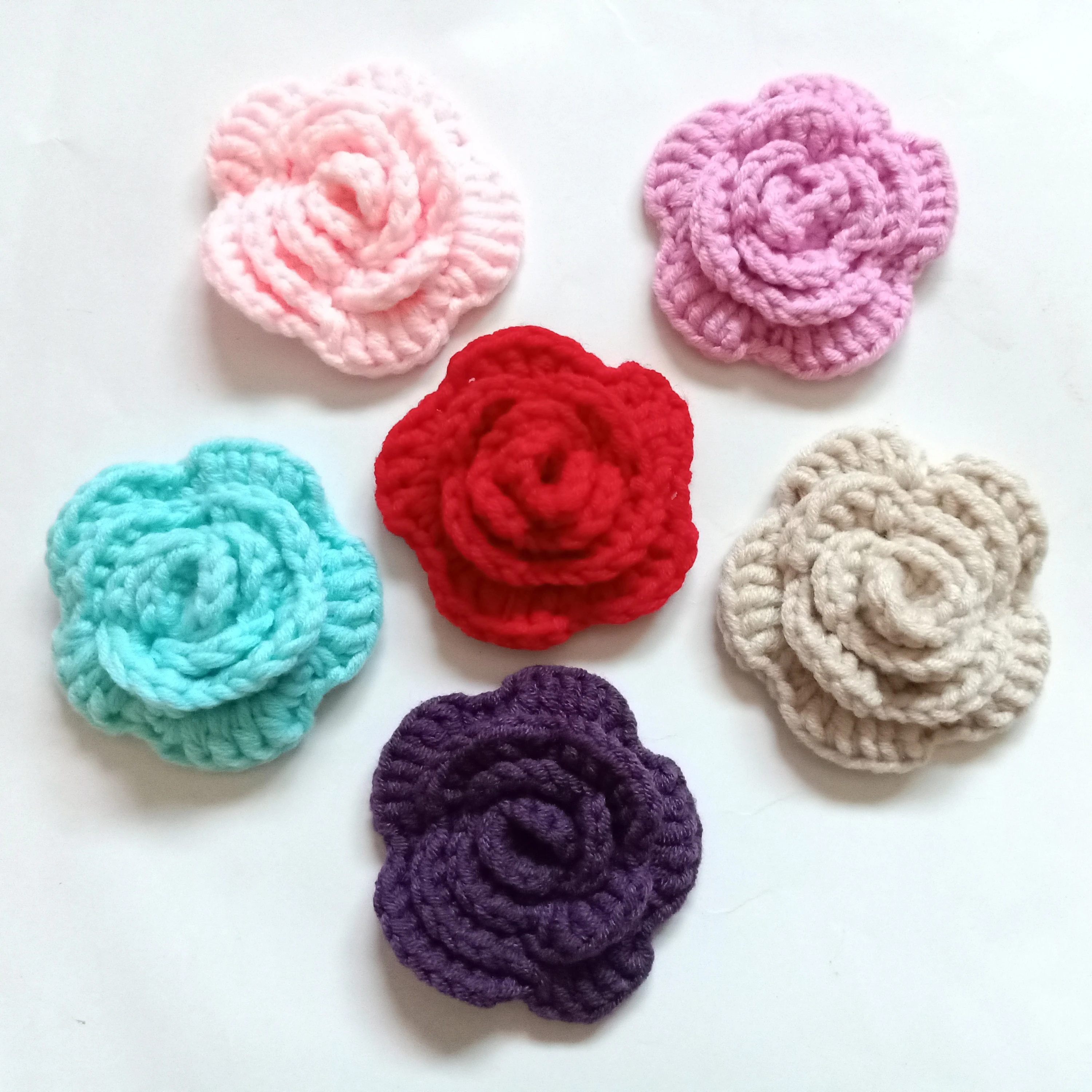 1 шт. шерсть цветок аксессуары для волос Мода Вязание Роза Цветочные Заколки