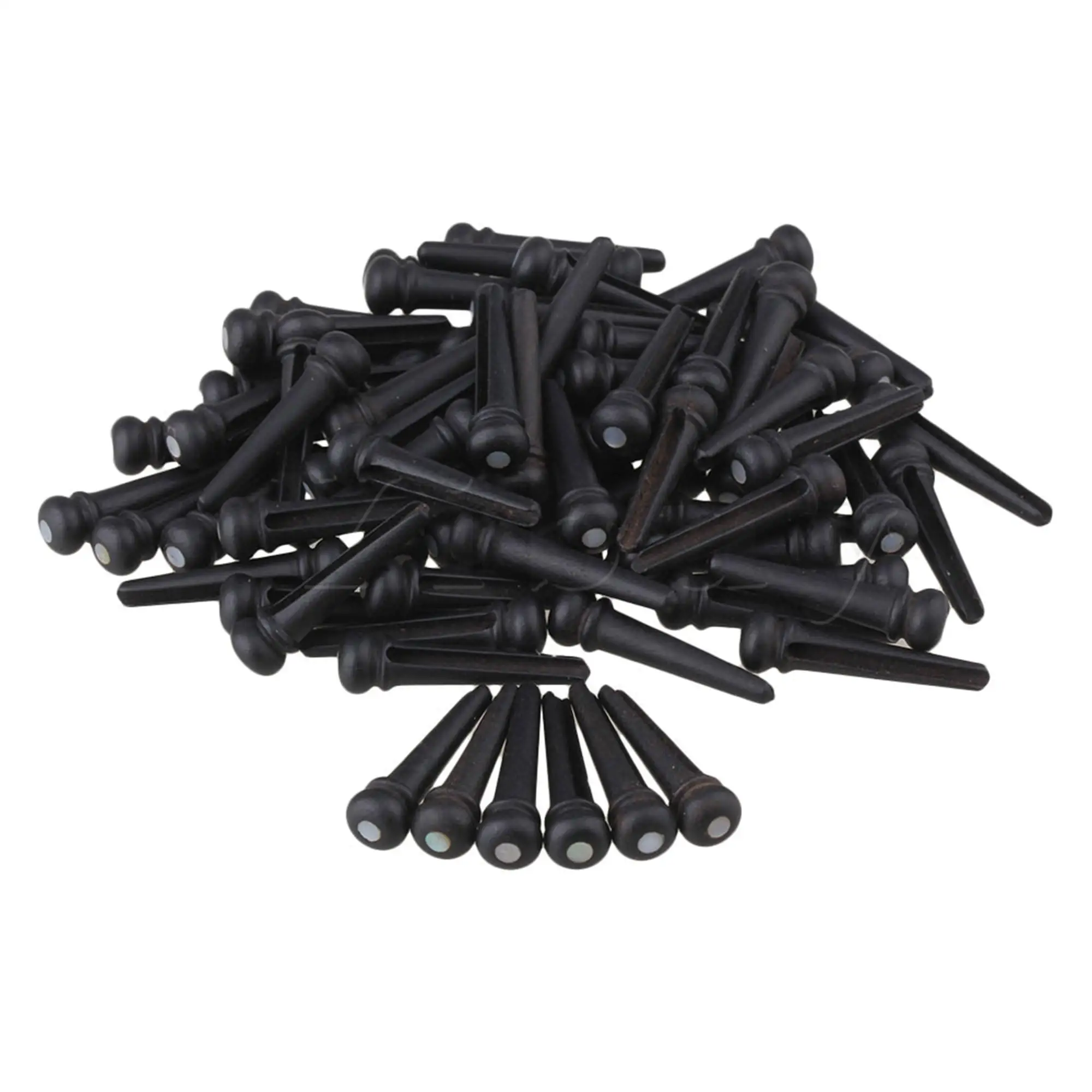 

Yibuy120 Pieces Black Acoustic Guitar Ebony Saddle White Dot Bridge Pins Nut Parts