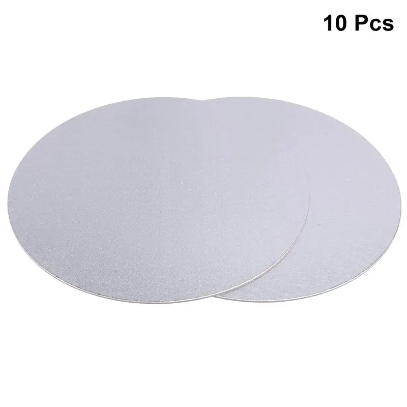 

10 шт. доска для торта, круглая основа для торта, круглая форма для торта, для вечеринки, дня рождения, круглая основа для торта (Серебристая)