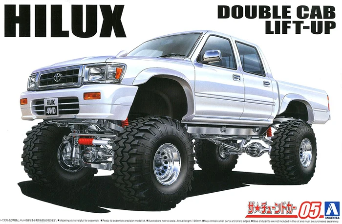 

Aoshima Plastic Assembly Model 1/24 Scale TOYOTA HILUX DOUBLE CAB LIFT-UP Truck 1994 Collection Model Making Model Kit 06131