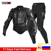 wosawe motorcycle jacket suit full body protective jacket motocross downhill racing back protector jacket and pants mtb set