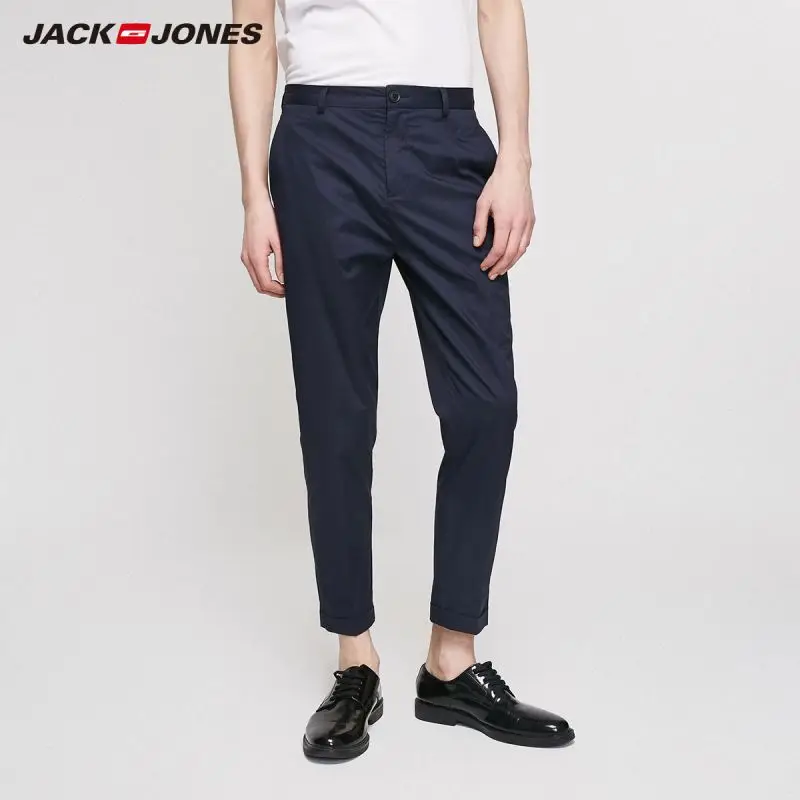 JackJones мужские облегающие тонкие хлопковые Стрейчевые однотонные укороченные