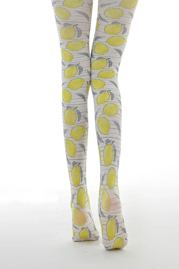 Женские колготки с принтом лимона Сезон осень Оптовая продажа Прямая