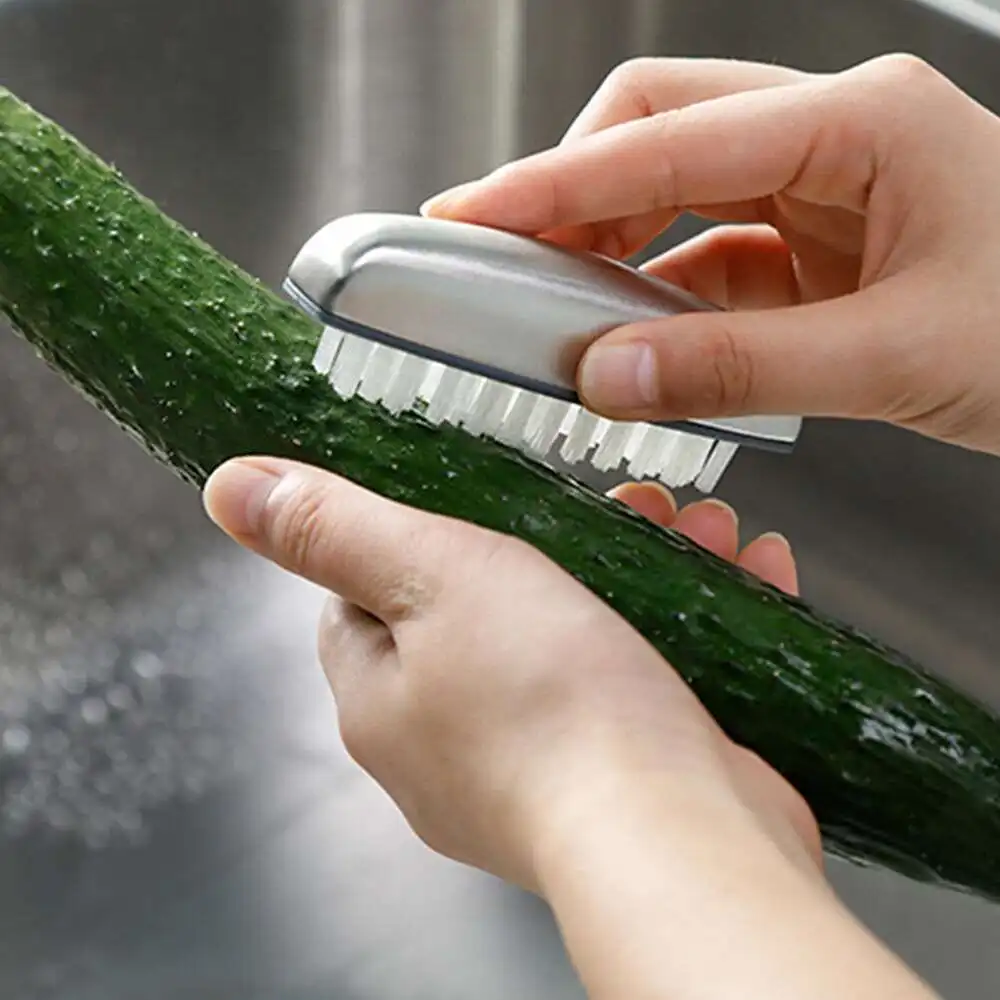 

2pcs Stainless Steel Safe Cleaning Hand Washing Brush Odor Remover Kitchen With Soap Massage Brush Deodorant Brush