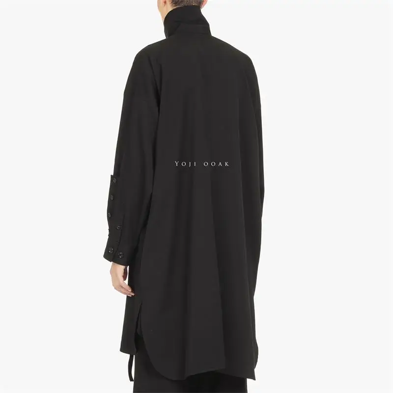 Рубашка мужская с воротником-стойкой ветровка средней длины в японском