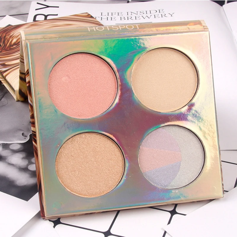 4 цветной маркер палитра Единорог Цвет Блеск мерцающая пудра бронзатор ремонт