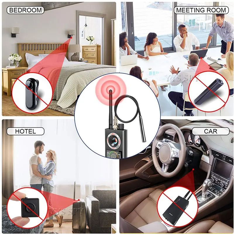 

Anti Spy Wireless RF Signal Detector Bug GSM GPS Tracker Hidden Camera Eavesdropping Device Military Professional Version