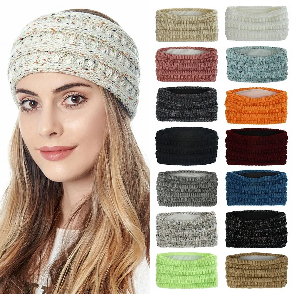 

Winter Fleece-lined Soft Hair Accessories Ear Muffs Head Bands Knitted Headband Ear Warmers Headbands for Women