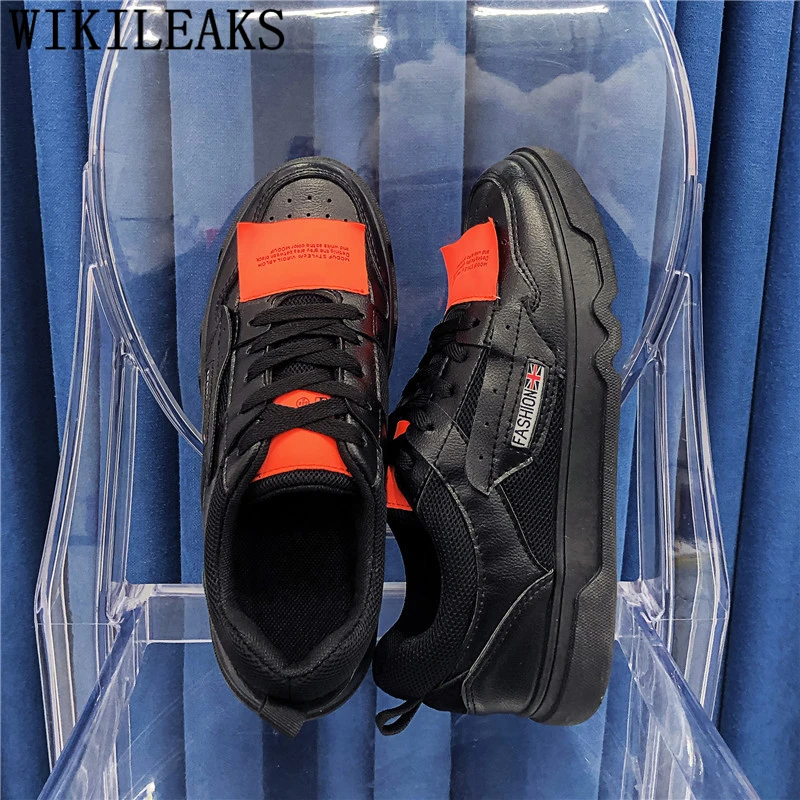 

Black Sneakers Men Designer Sneakers For Men Shoes Leather Sports Shoes For Male Trainers Sapatos Masculinos Casuais Couro
