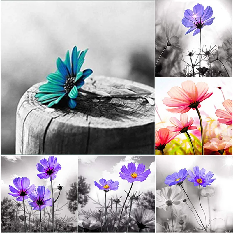 

5D DIY Diamond Painting Scenery Cross Stitch Fresh Flowers Diamond Embroidery Full Square Round Drill Home Decor Manual Art Gift