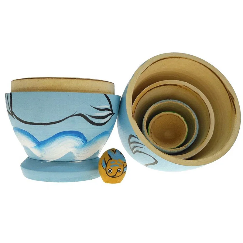 Дельфин Симпатичные деревянные животные краска гнездовые куклы бабушка русская