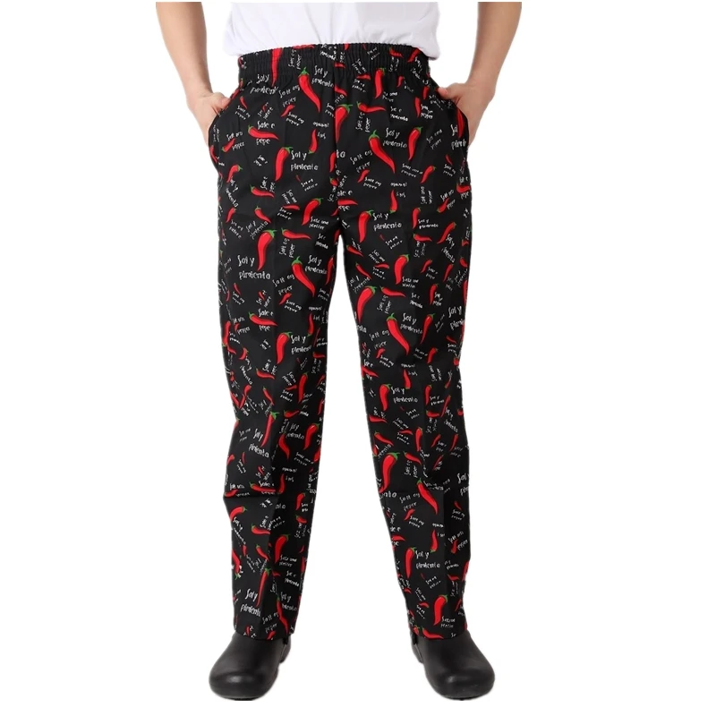 Pants Style 1 Мода эластичный пояс шеф-повара униформа брюки шапки мужской костюм рабочая одежда повара Кухня полосатые брюки дышащий необычный костюм - Цвет: Pants Style 1