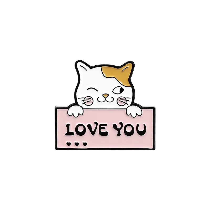 Брошь на лацкан с мультяшным принтом Love I You|Булавки и значки| |