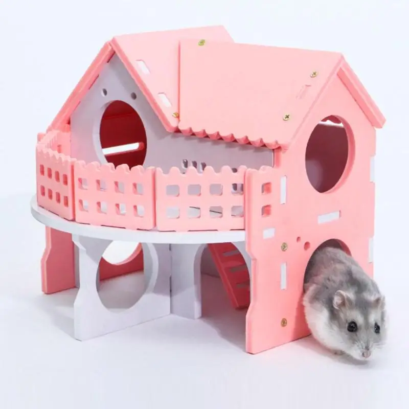 

Pet Hamster House Nest Sleeping House Supplies Wood Cute Mini Small Animal Rabbit Hedgehog Pet Sleeping Log Cabin Animal