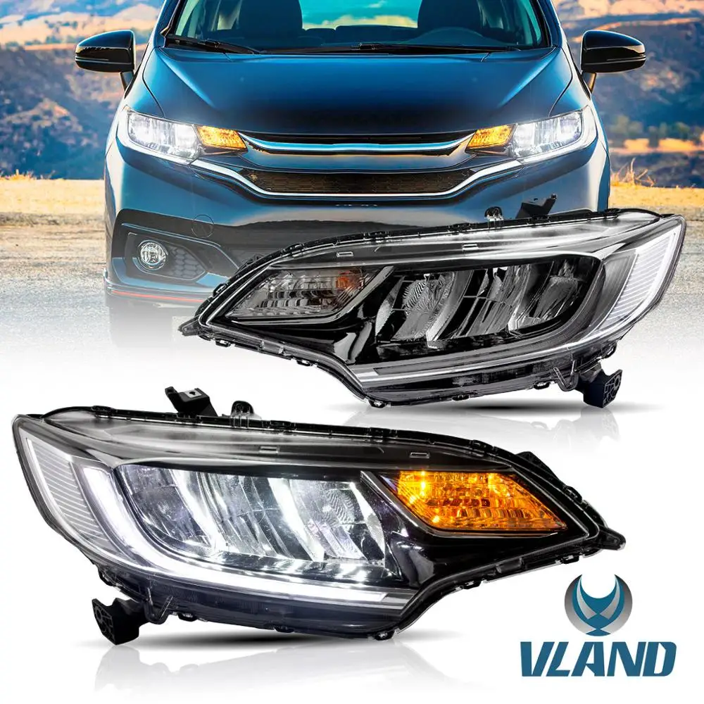 VLAND завод для автомобильных фар Jazz светодиодный головной фонарь 2014 2015 2019 Fit RS