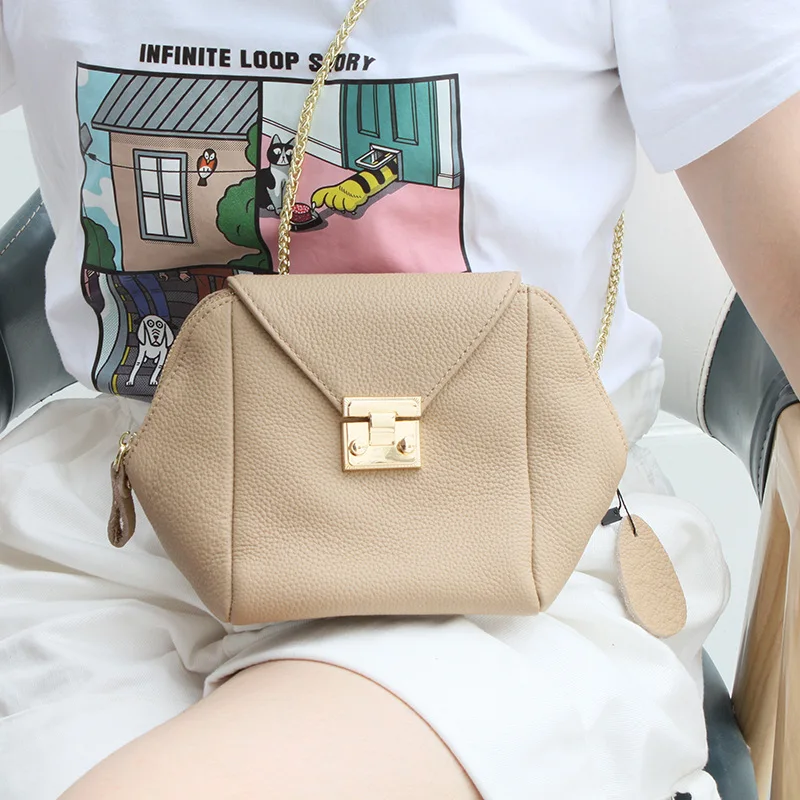 

Fashion Chain bag Women Crossbody Bags Genuine Leather Shell Handbags & Purses Small Shoulder Bag Mini Dinner Party Daily Clutch