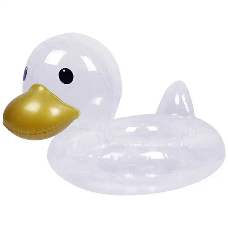 

Clear Duck-Shaped Swimming Ring Baby Inflatable Ring Float Circle Children'S Inflatable Mattress Water Sports