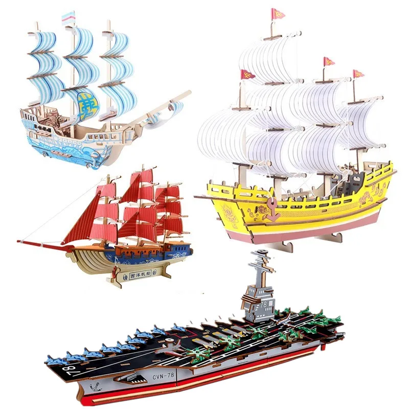 Классический парусный военный корабль CV набор для сборки деревянных 3D пазлов