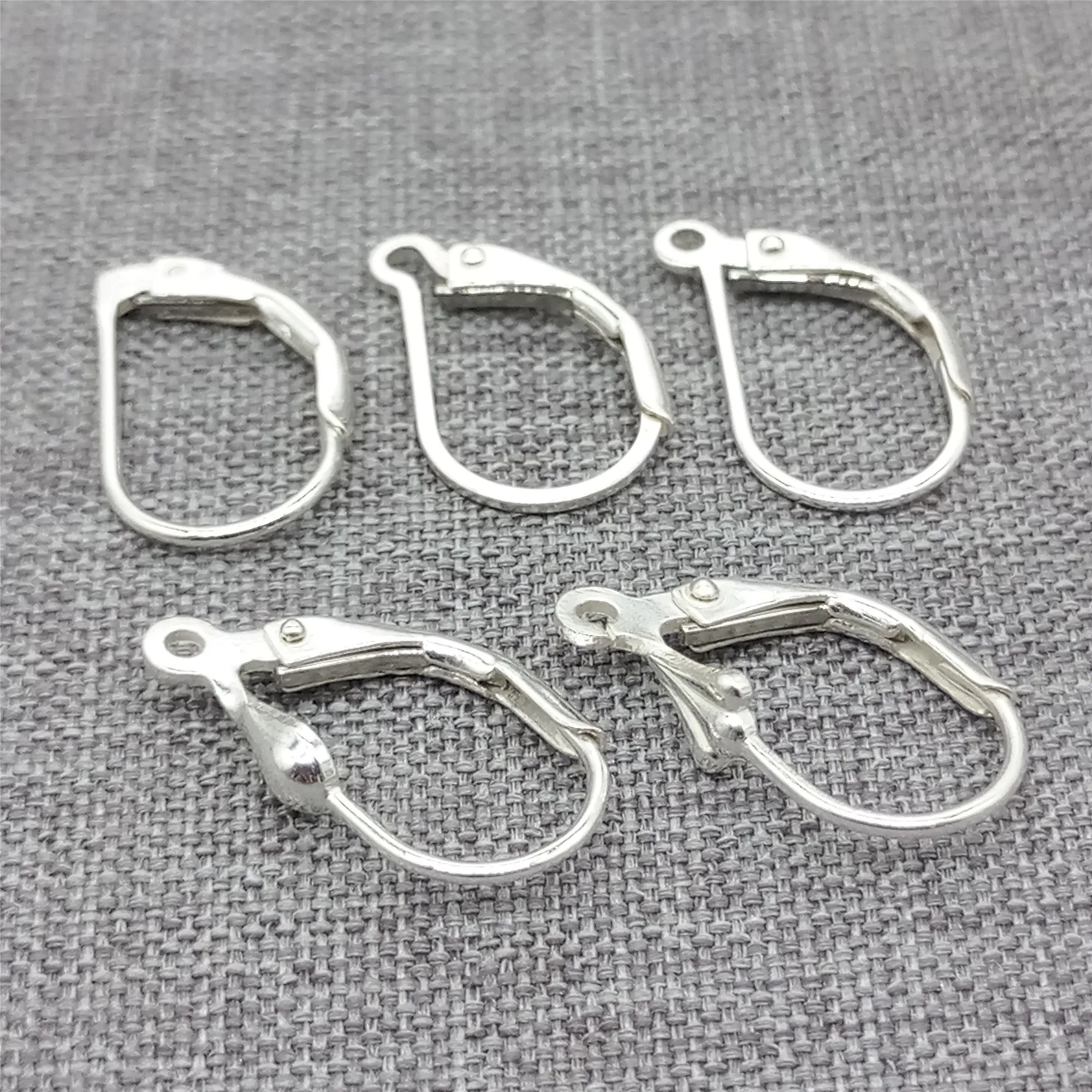 

4 Pairs of 925 Sterling Silver Earring Plain Leverback Ear Wire for Earring