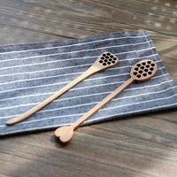 wood honey stick stirrer long handle honey dipper coffee spoons kitchen utensils