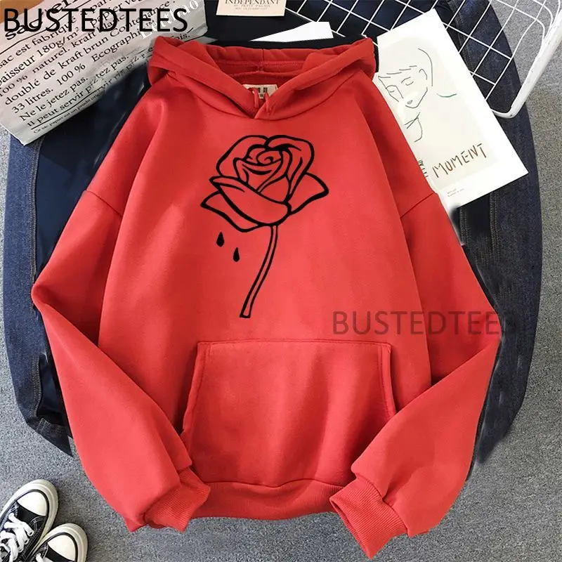 

Cute Flower Hoodies Women Clothing Harajuku 2021 New Fashion Gothic Hip Hop Print Hoodies Casual Streetwear Long Sleeve Hoodies