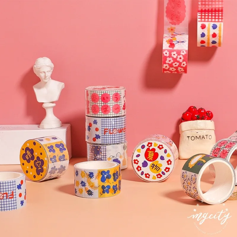 1 рулон японская лента Washi милый весенний цветок рукоделие декоративный материал