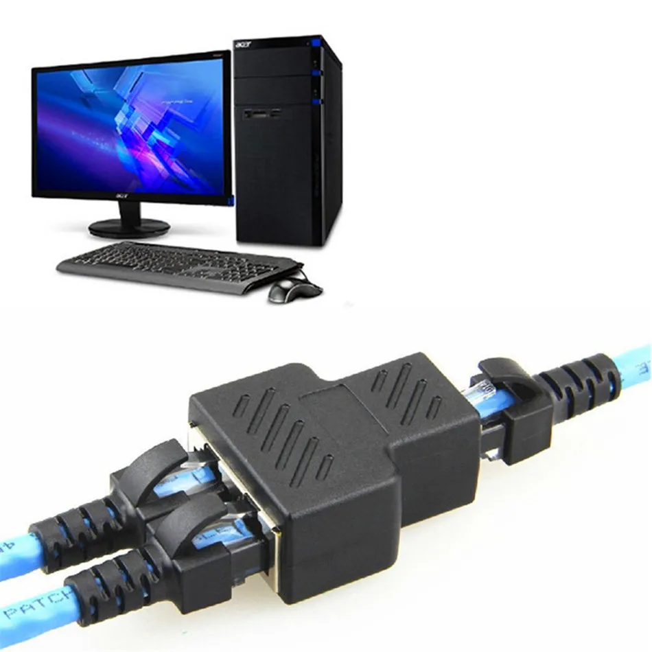 Разветвитель RJ45 адаптер Cat7/6/5e от 1 до 2 каналов сетевой разъем Ethernet LAN гнездовой