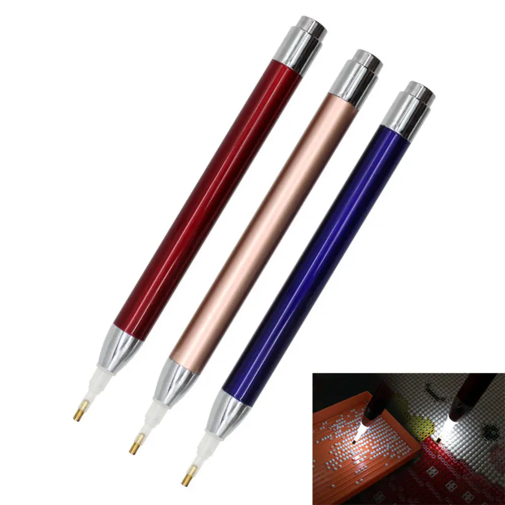

1 Pcs Diamond Painting Tool with Lighting Professional Point Drill Pen New Diamond Pens 5D Nail Diamonds Painting Tool