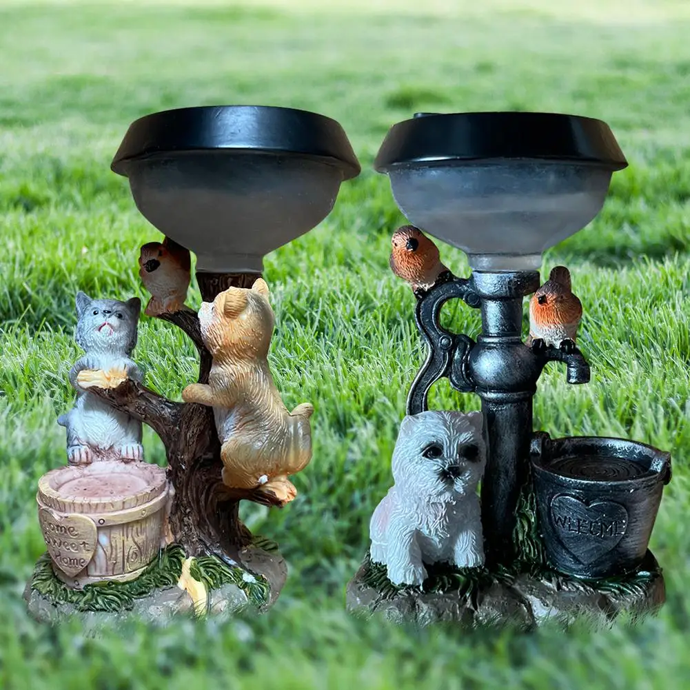 

Solar Lamp Puppy Ornament Animal Outdoor LED Decor Sculpture Novelty Solar Garden Lights Outdoor Solar Light Patio Lawn Decor