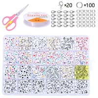 24 grids smile acrylic letter beads kit for jewelry making diy bracelet necklace beads children puzzle beads set for kids
