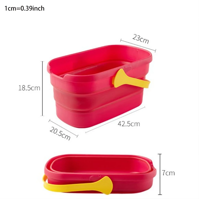 

Foldable Rectangle Bucket with Handle for Hiking Backpacking Camping and Outdoor Kids Beach Playing Camping Gardening