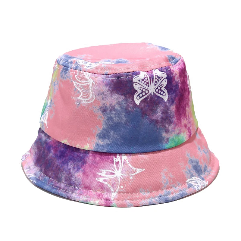 

Fashion Harajuku Bucket Hat Fire Tie dye Butterfly Cloud Dragon Print Fisherman Hat Panama Bob Chapeau Men Women