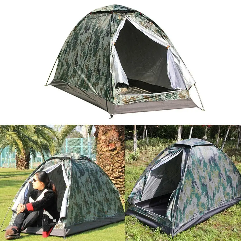 

Outdoor Camouflage Tent Portable Single Camping Trip Fishing Hiking Anti-ultraviolet Windproof Hand-built Single Tent