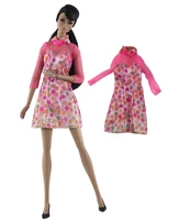 fashion pink floral design outfit set for barbie 16 30cm bjd fr doll clothes accessories play house dressing up toys gift