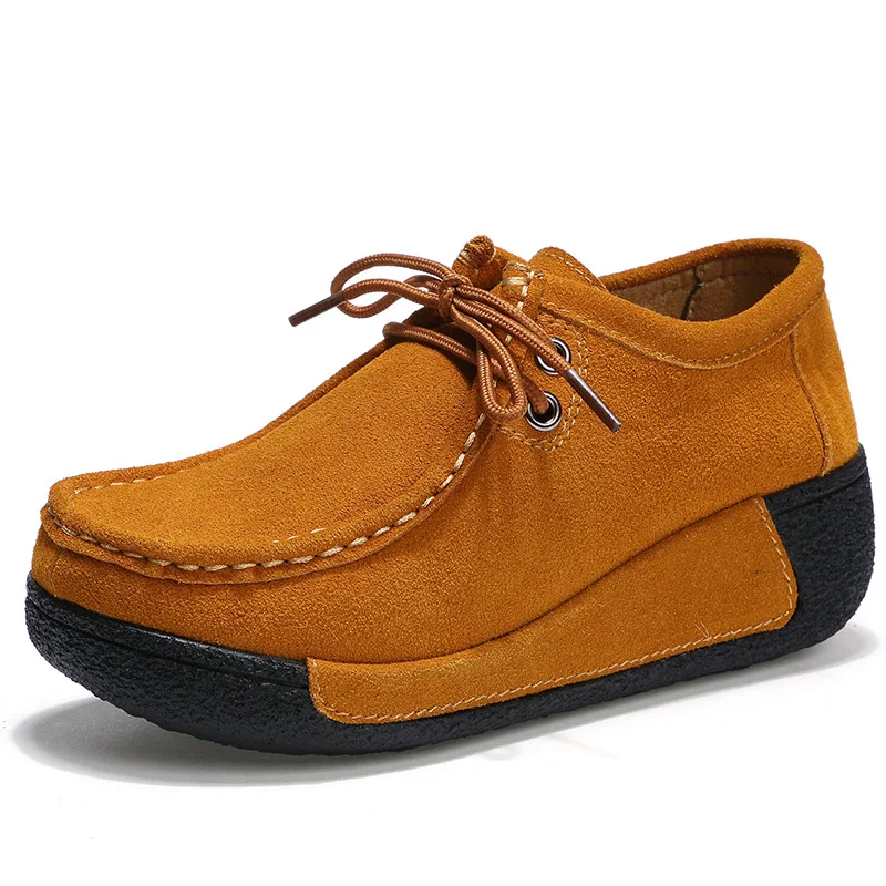 Весенняя обувь на плоской подошве женская платформе лоферы Мокасины