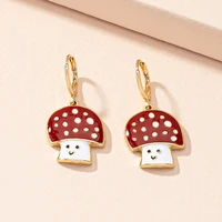 cartoon mushroom earrings for women unique drop earrings womens accessories korean fashion jewelry gift wholesale trendy 2021