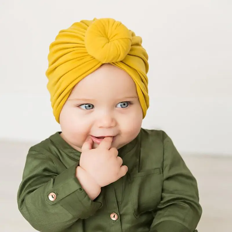 Baby Turban Top Knot Hat Toddler Kids Boy Girl India Beanie Lovely Soft Newborn Headwear Photography Props Accessories | Детская одежда